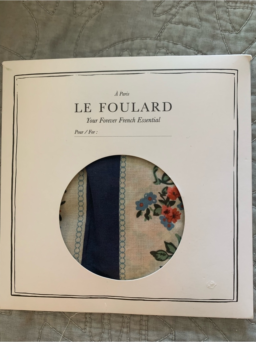 Sezane Floral & Navy Cotton Scarf